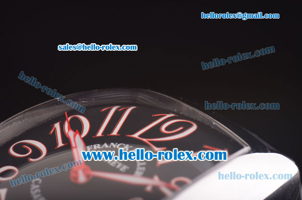 Franck Muller Casablanca Swiss ETA 2824 Automatic Steel Case with Black Dial and Numeral Markers - 1:1 Original - Click Image to Close